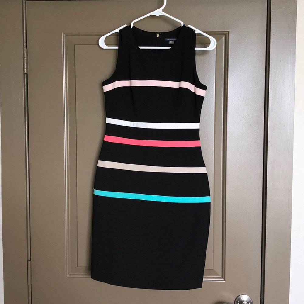 Size 4 Tommy Hilfiger Black Striped Dress